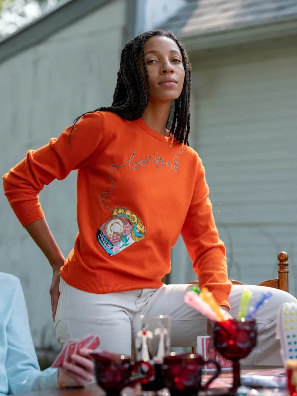 The Bonjour Crewneck sold by Lingua Franca NYC product image thumbnail 3