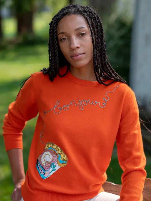 The Bonjour Crewneck sold by Lingua Franca NYC product image thumbnail 2