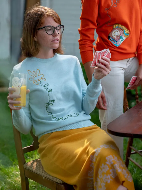 Let the Sunshine In Daisy Sweater sold by Lingua Franca NYC product image thumbnail 3