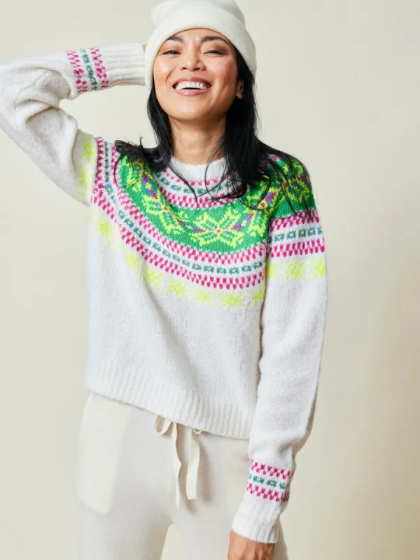 Nora Snowflake Crewneck made by Lingua Franca NYC