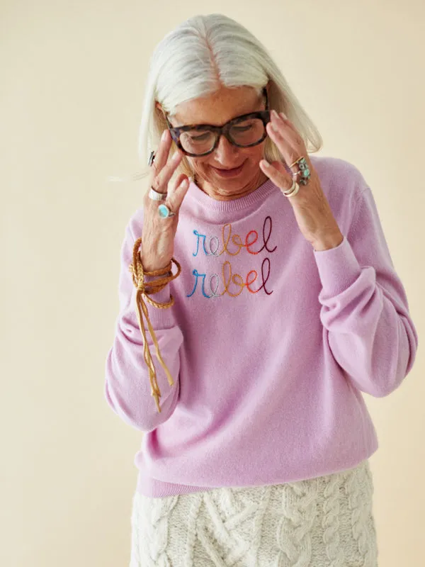 "rebel rebel" Crewneck sold by Lingua Franca NYC product image thumbnail 5