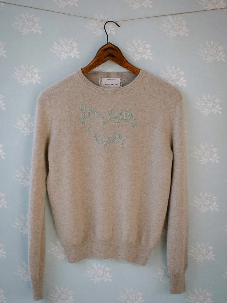 "forever ever" Crewneck sold by Lingua Franca NYC product image thumbnail 2