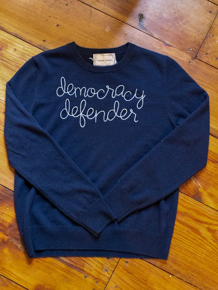 "democracy defender" Crewneck sold by Lingua Franca NYC