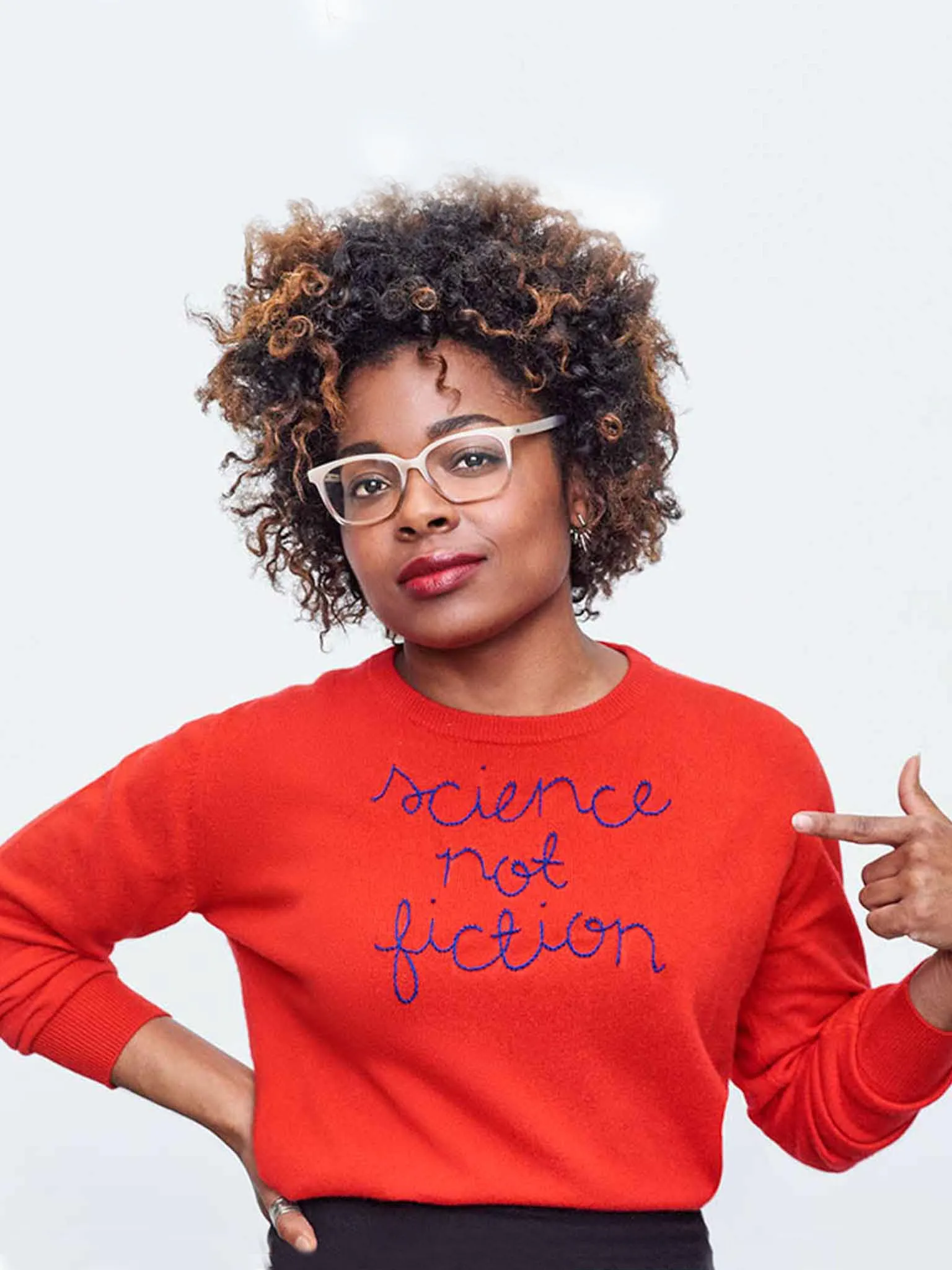 "science not fiction" Women's Crewneck sold by Lingua Franca NYC