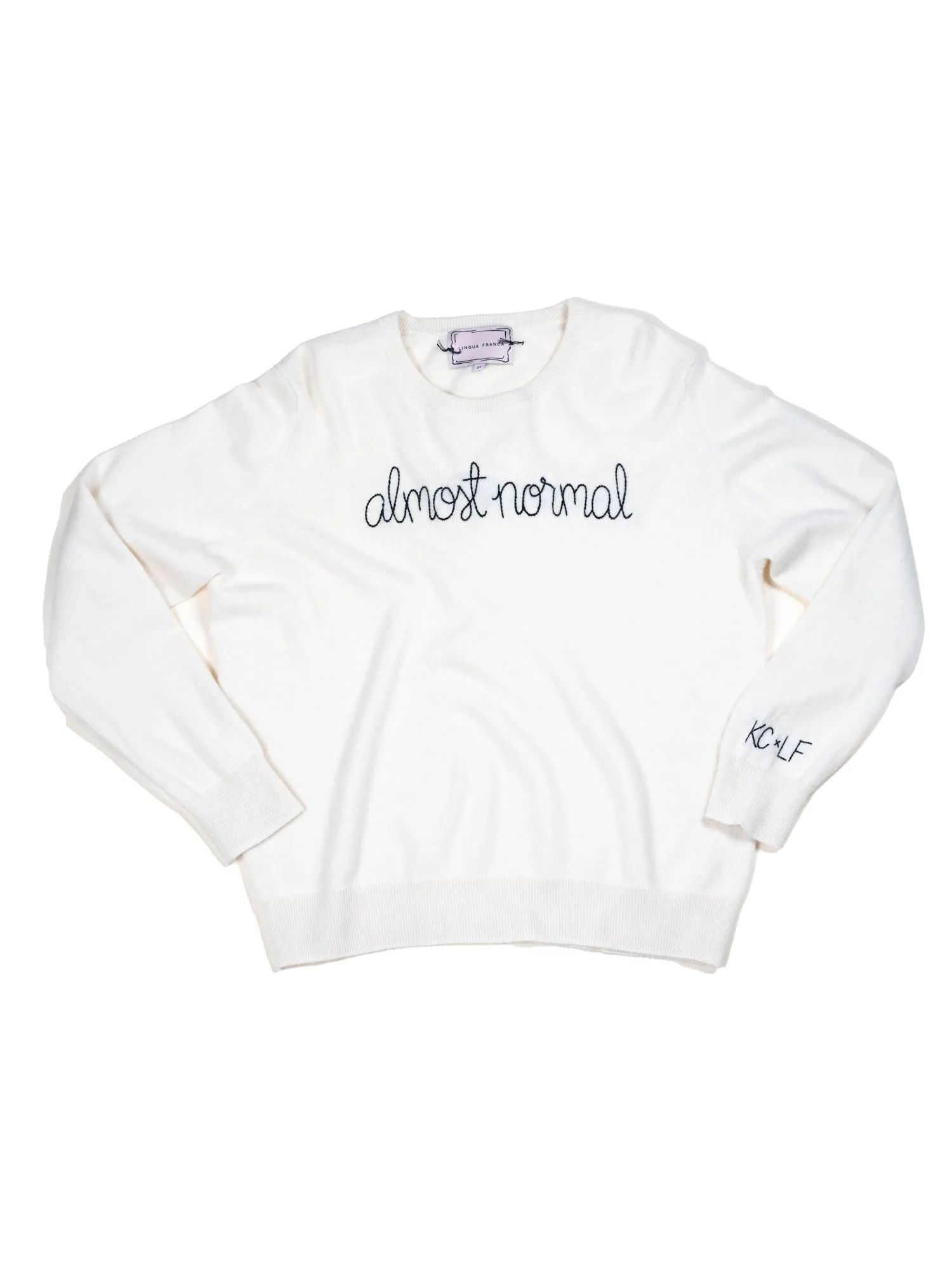 "almost normal" Crewneck sold by Lingua Franca NYC