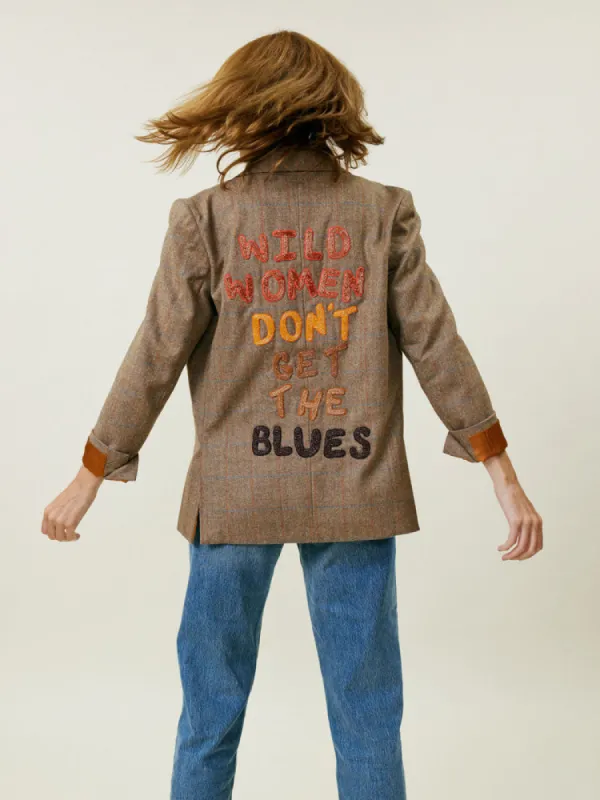 Wild Women Blazer Tan made by Lingua Franca NYC