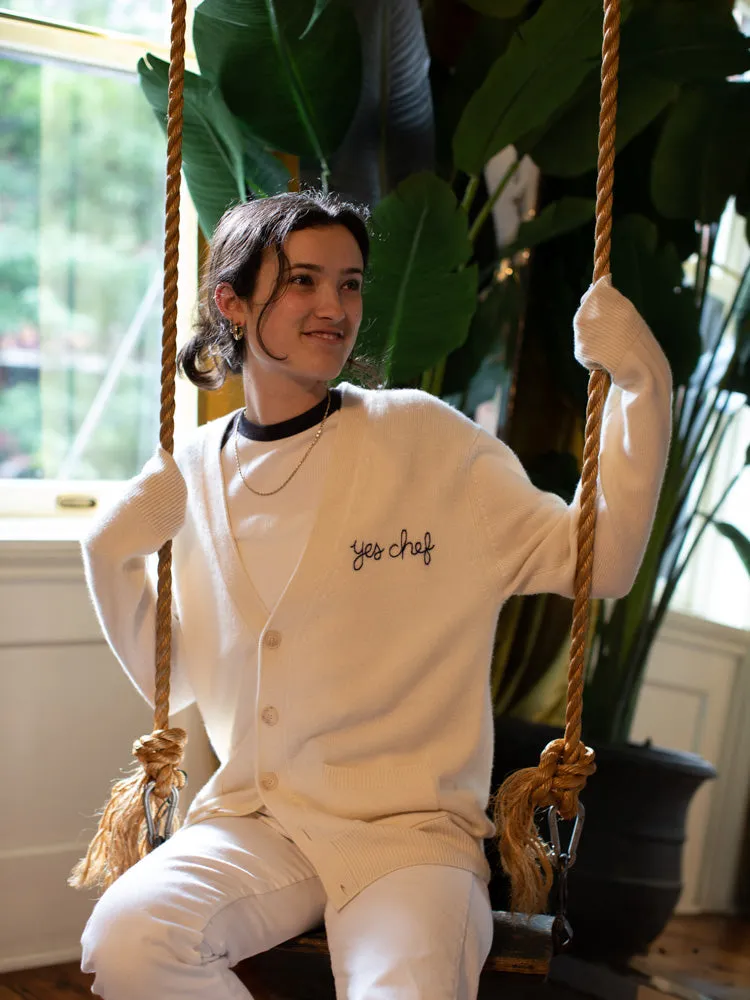 "yes chef" Oversized Cardigan sold by Lingua Franca NYC product image thumbnail 2