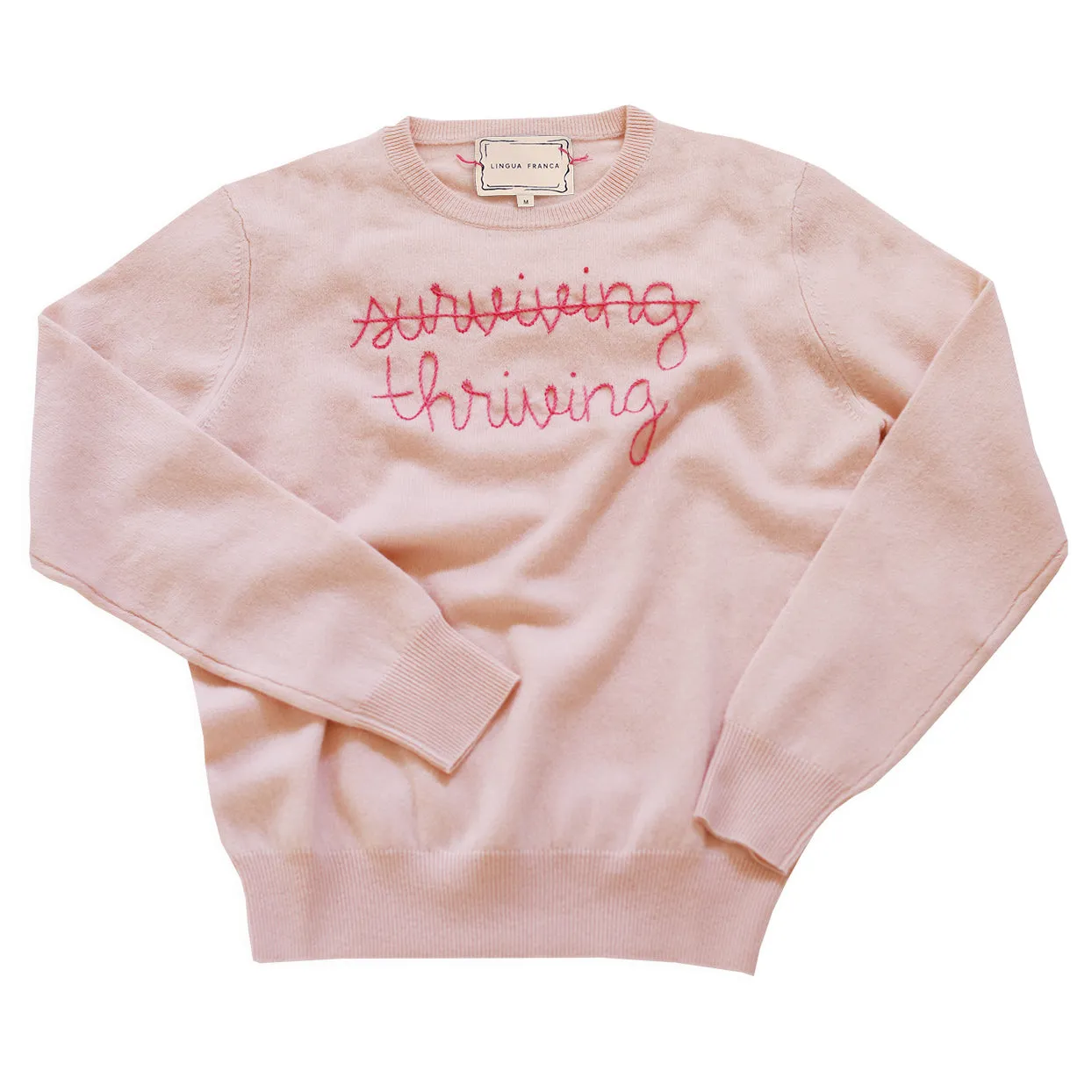 "surviving / thriving" Crewneck sold by Lingua Franca NYC product image thumbnail 3