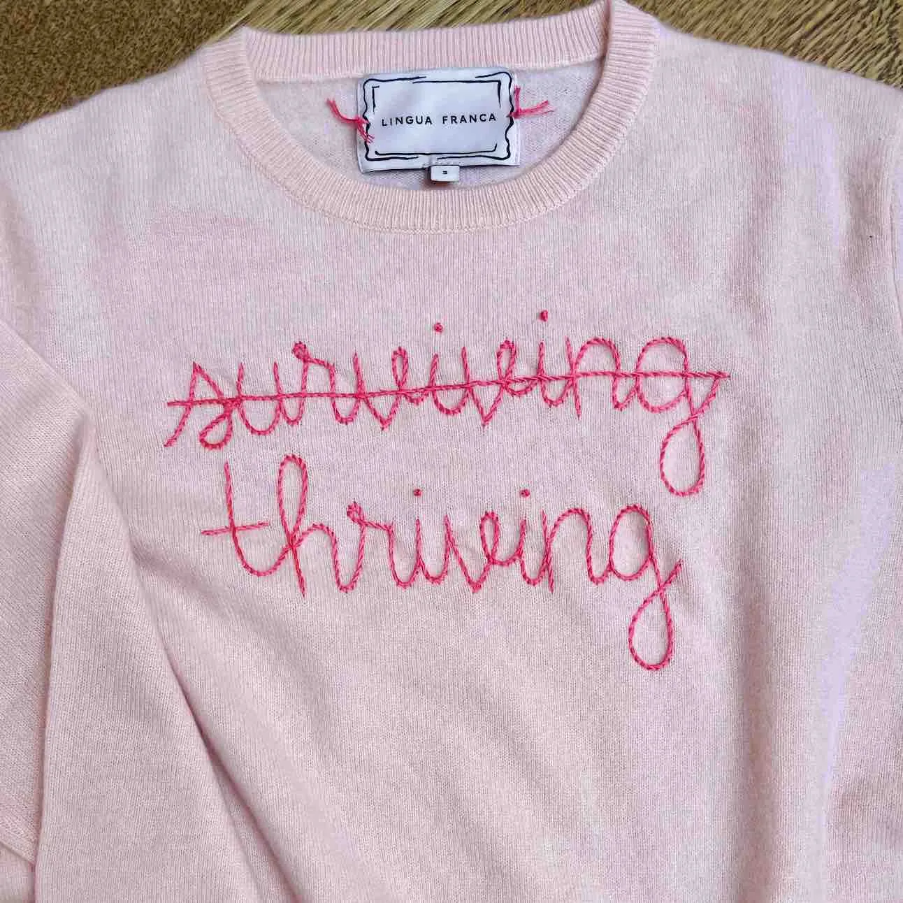 "surviving / thriving" Crewneck sold by Lingua Franca NYC product image thumbnail 2