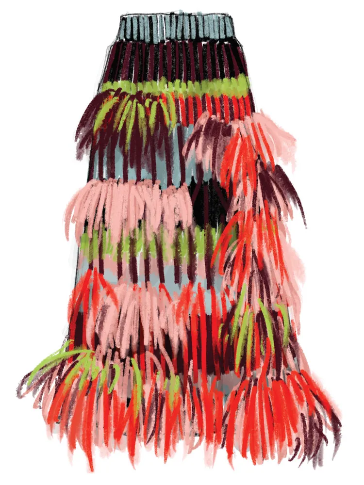 Goldie Fringe Skirt sold by Lingua Franca NYC product image thumbnail 2