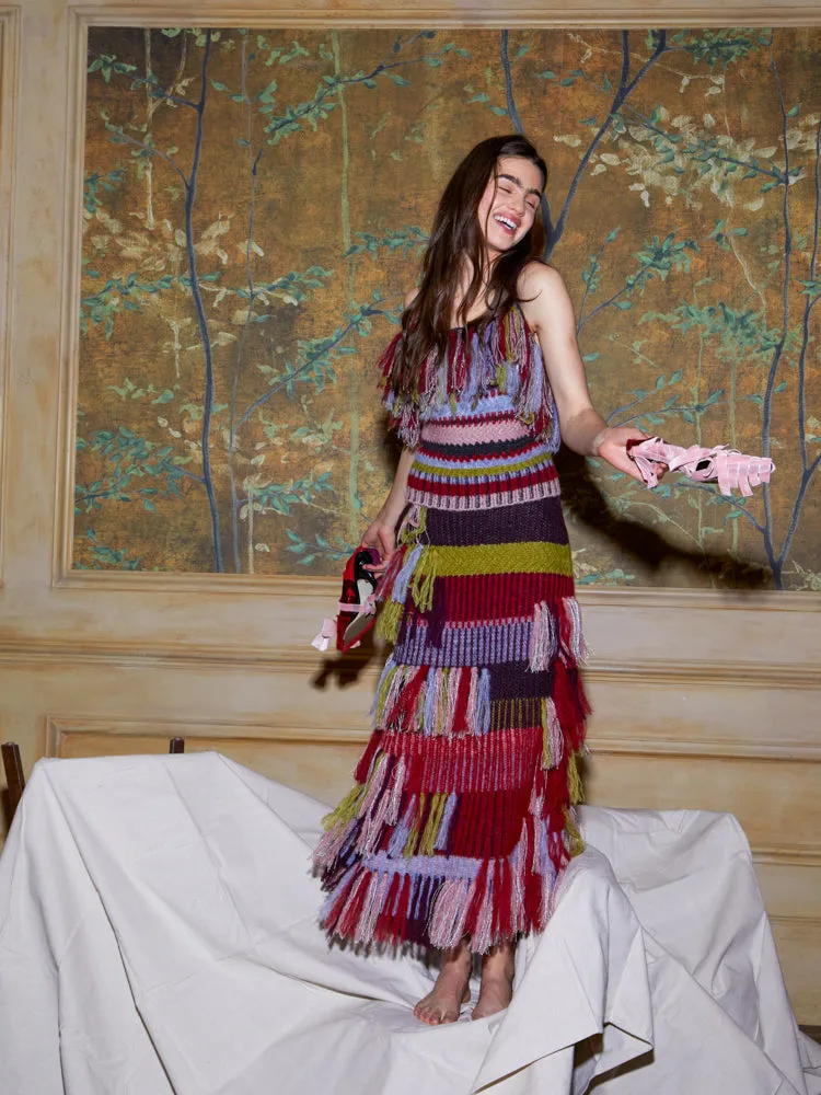 Goldie Fringe Skirt sold by Lingua Franca NYC product image thumbnail 4