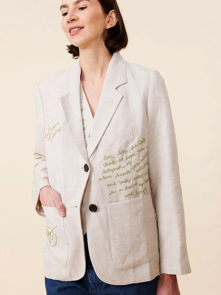 Waverly Linen Blazer sold by Lingua Franca NYC