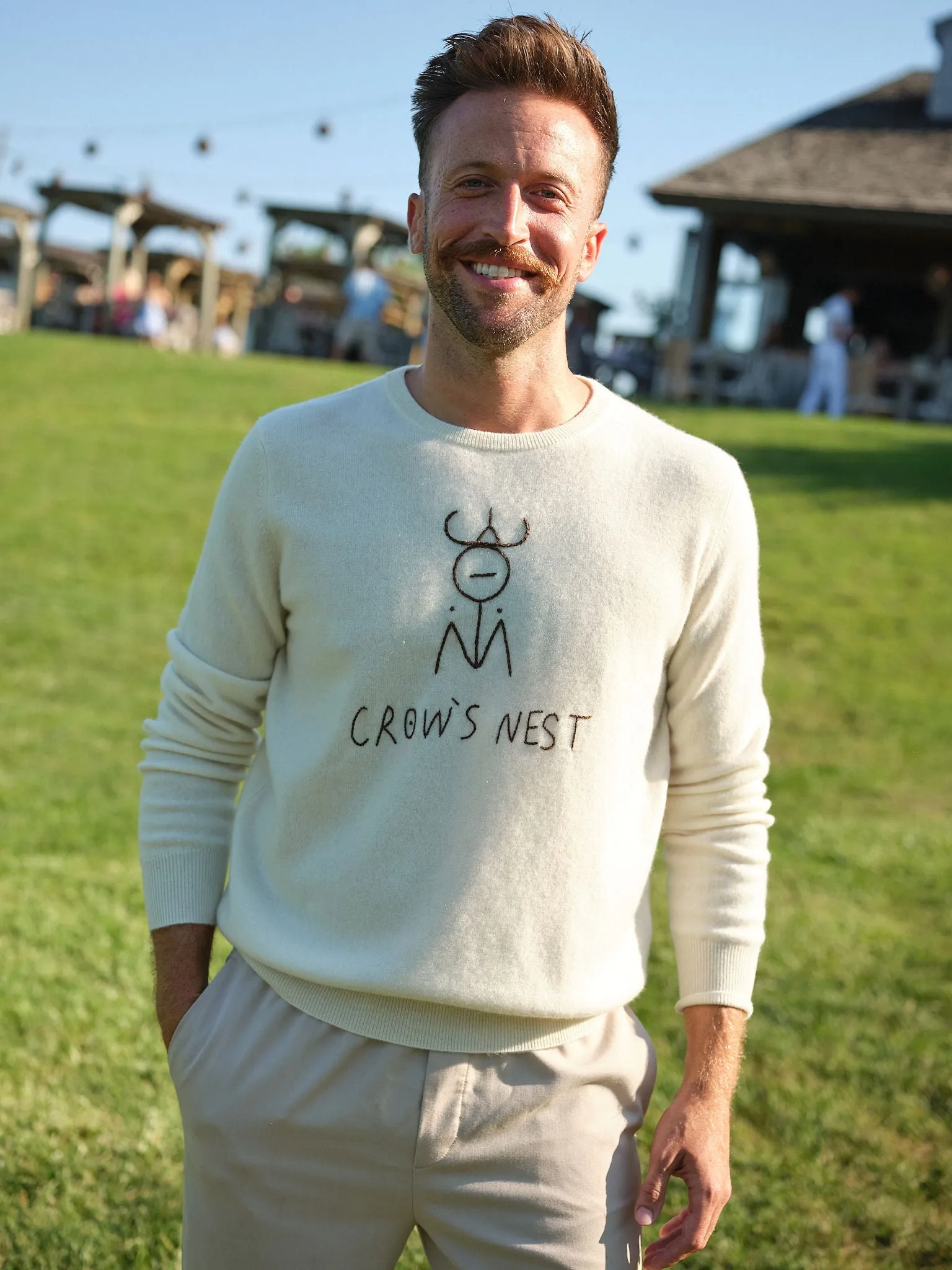 Montauk Man Crewneck sold by Lingua Franca NYC