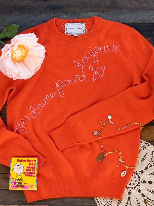 "je t'aime pour toujours" Crewneck sold by Lingua Franca NYC