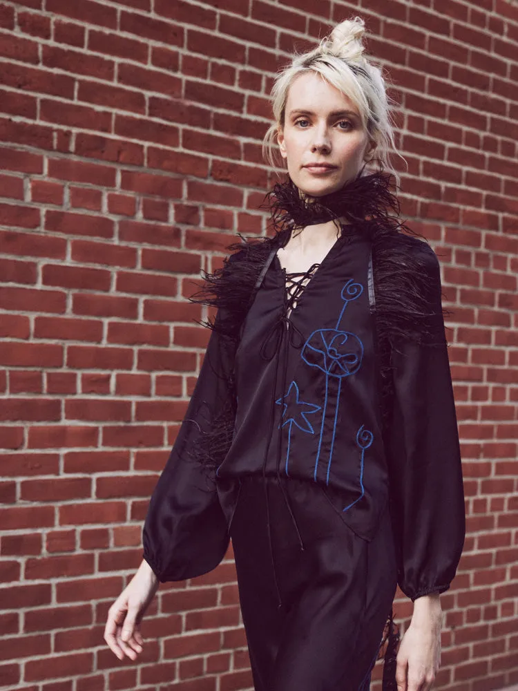 Hudson Silk Popover sold by Lingua Franca NYC product image thumbnail 3