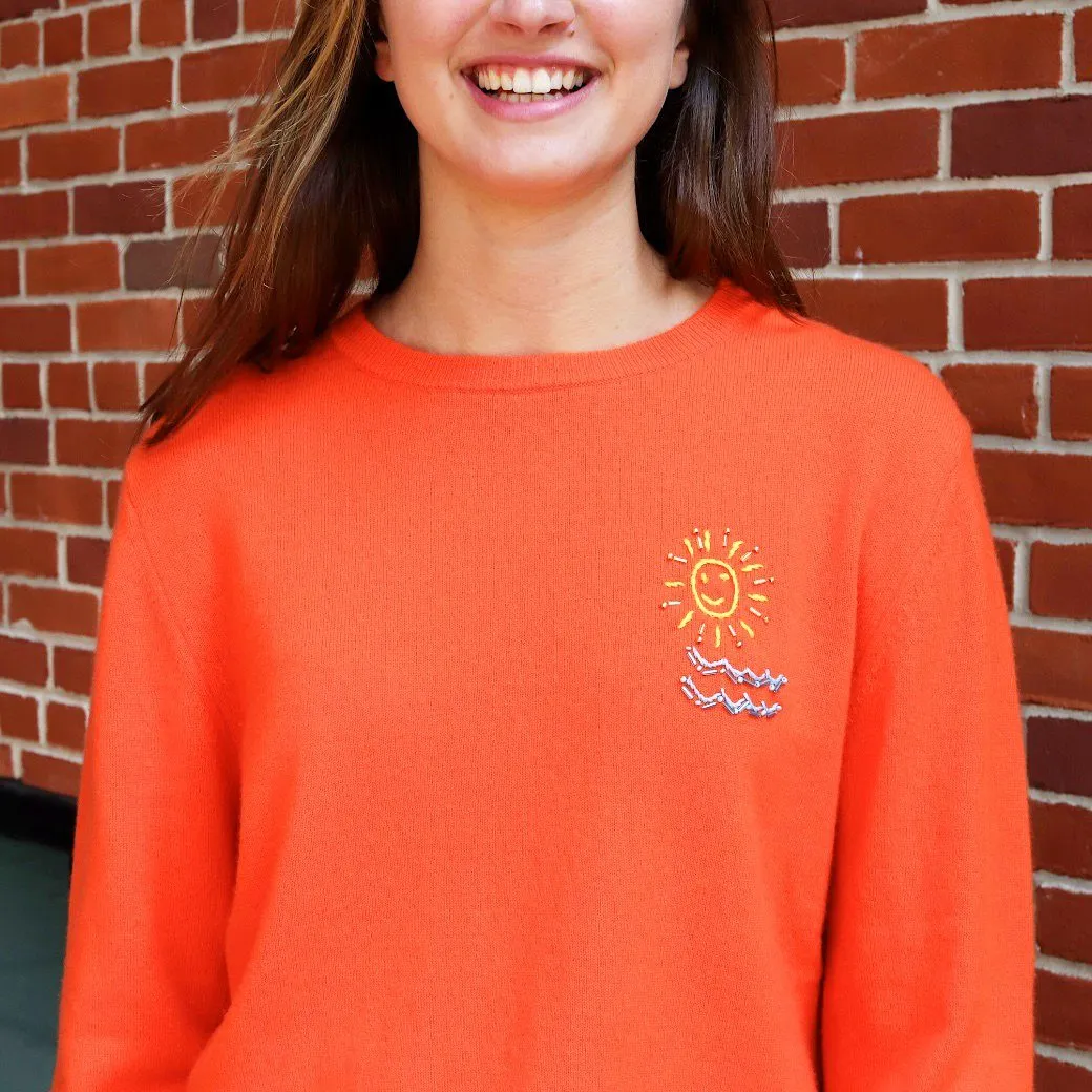 Beaded Sun and Waves Crewneck sold by Lingua Franca NYC product image thumbnail 2