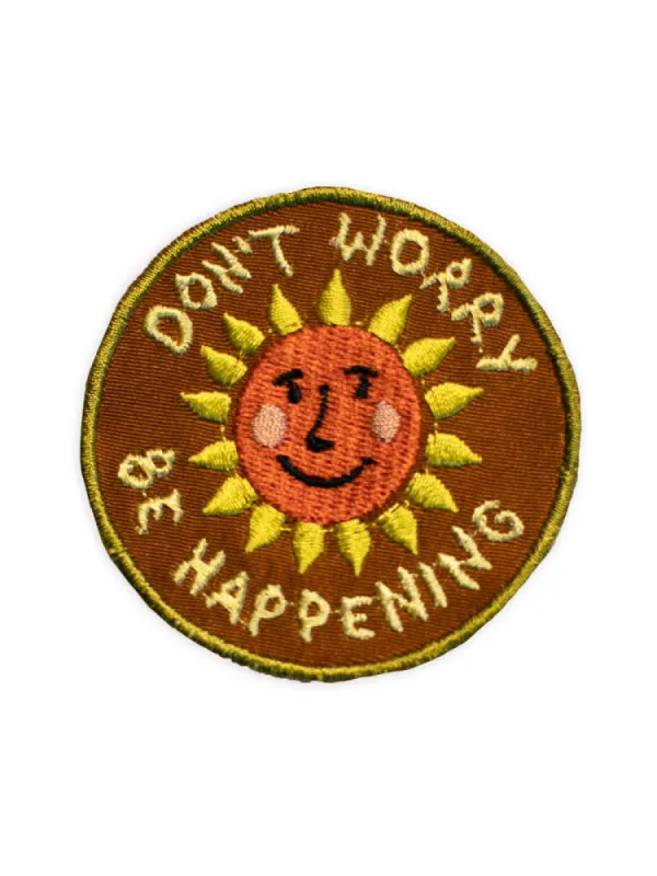 Don't Worry Be Happening Sun Patch sold by Lingua Franca NYC
