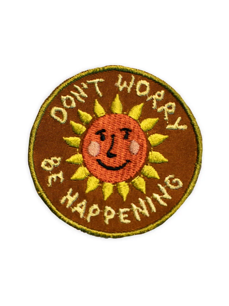 Don't Worry Be Happening Sun Patch sold by Lingua Franca NYC