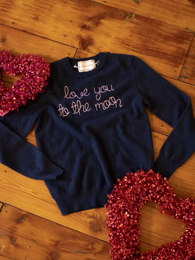 "love you to the moon and back" Crewneck sold by Lingua Franca NYC product image thumbnail 3