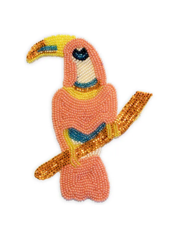 Beaded Toucan Patch made by Lingua Franca NYC