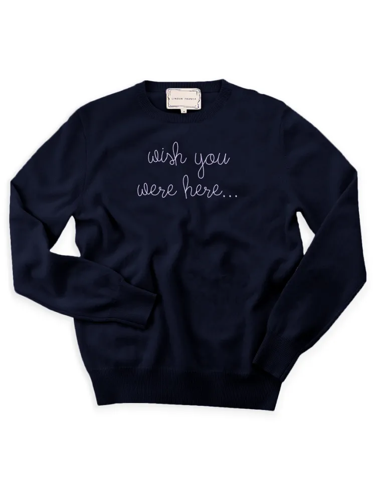 "wish you were here..." Crewneck sold by Lingua Franca NYC product image thumbnail 4