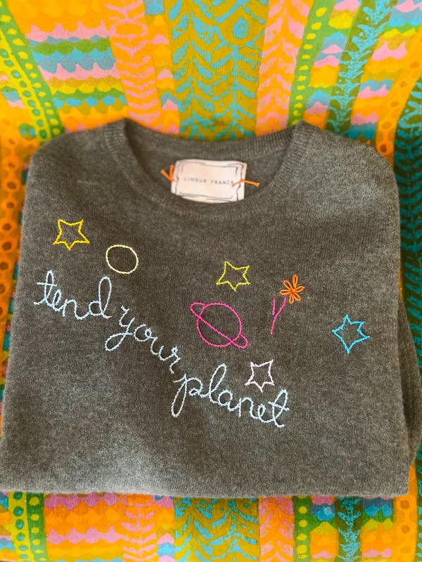 "tend your planet" Crewneck sold by Lingua Franca NYC