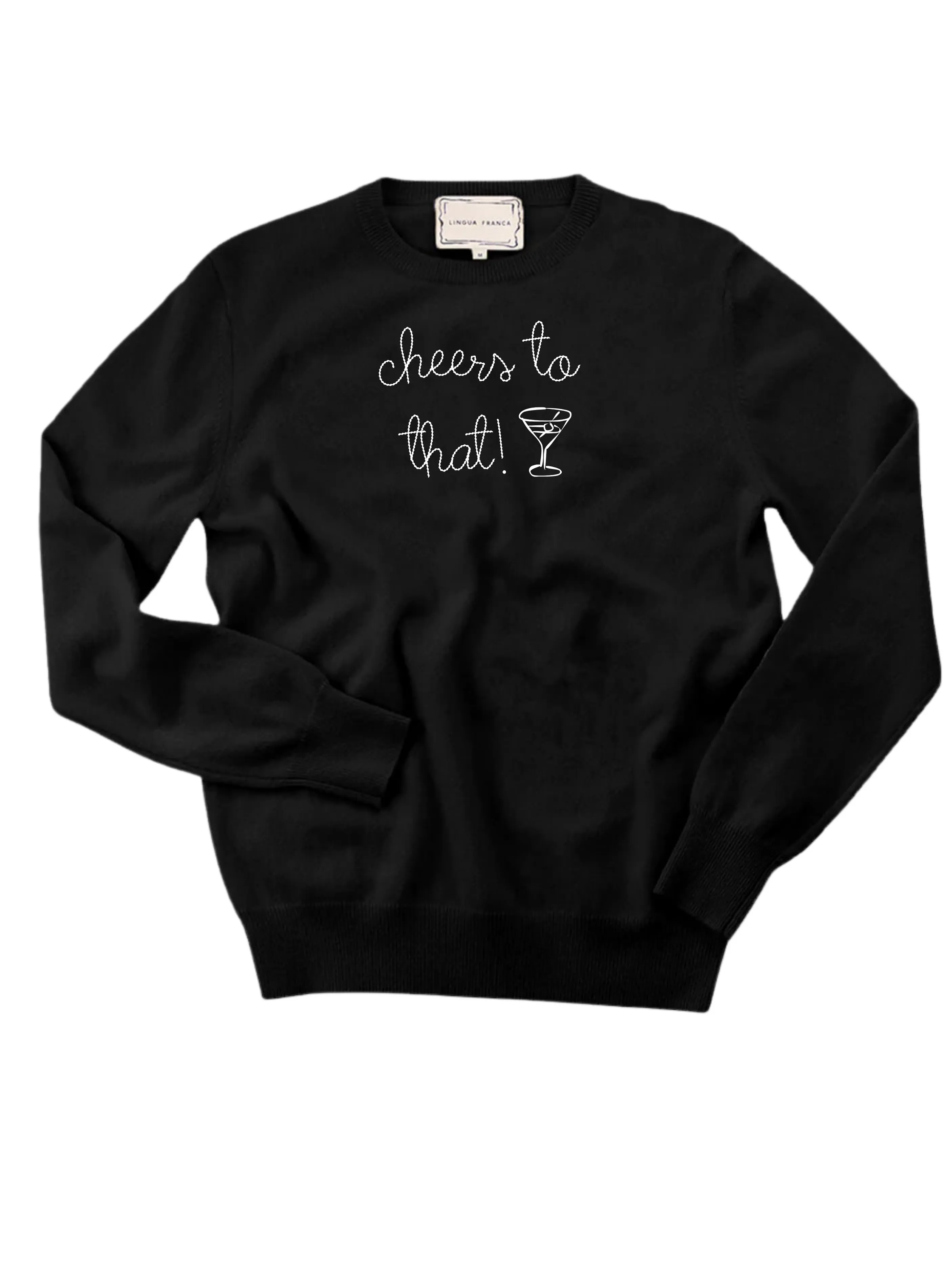"cheers to that" Crewneck sold by Lingua Franca NYC product image thumbnail 2