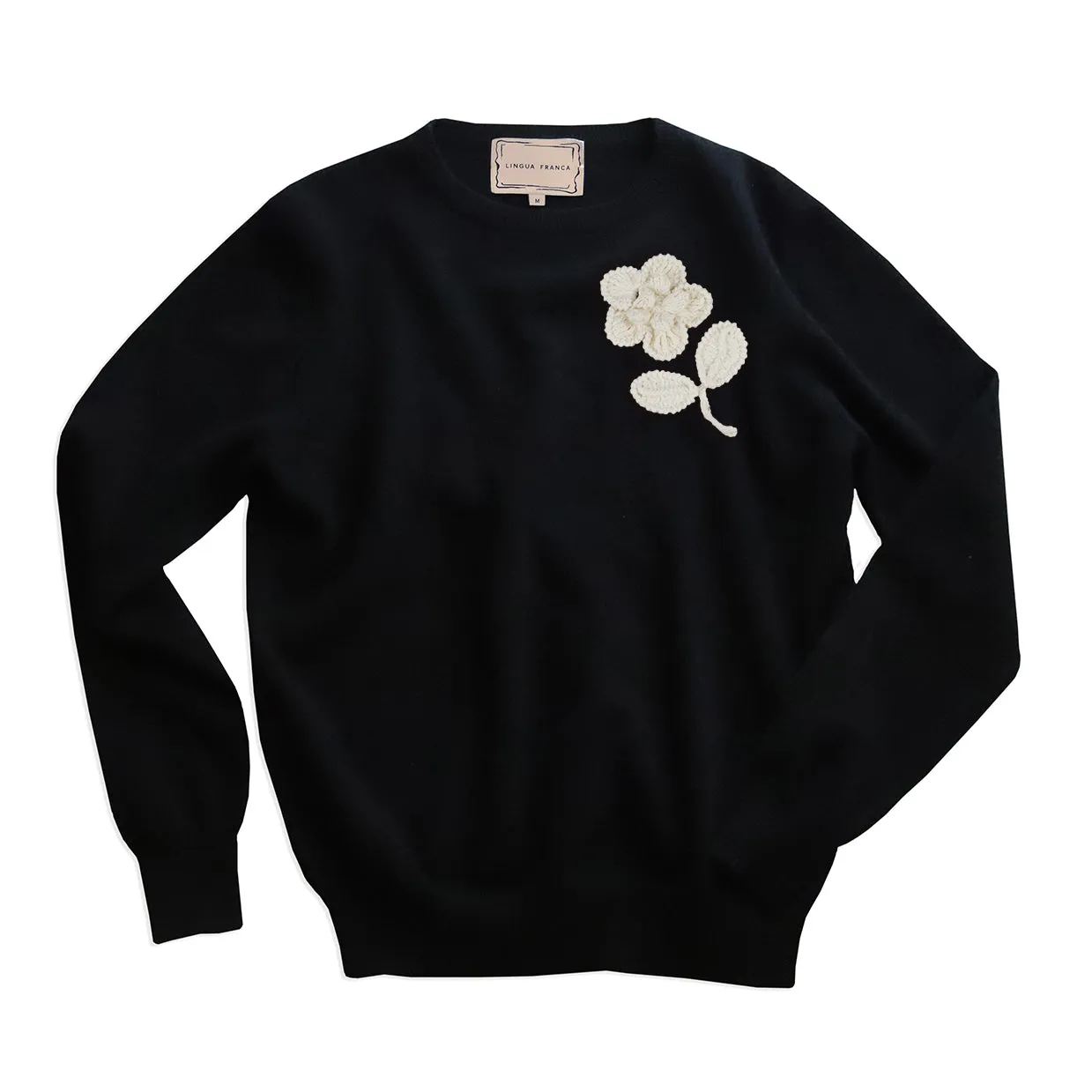 Crochet Flowers Crewneck sold by Lingua Franca NYC product image thumbnail 5