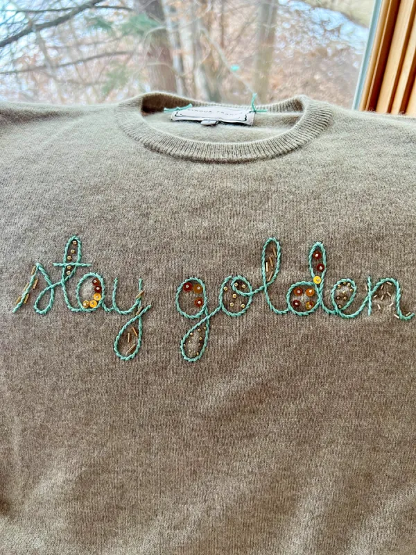 "stay golden" Crewneck made by Lingua Franca NYC