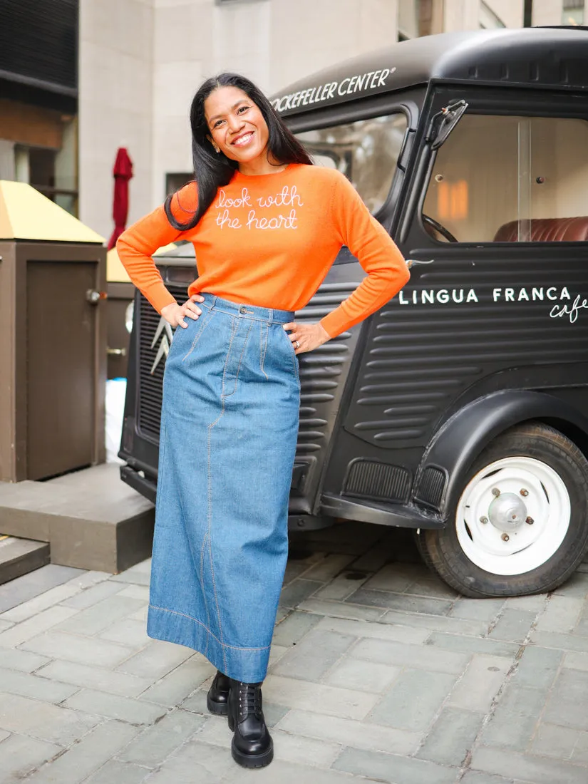 "look with the heart" Crewneck sold by Lingua Franca NYC product image thumbnail 2