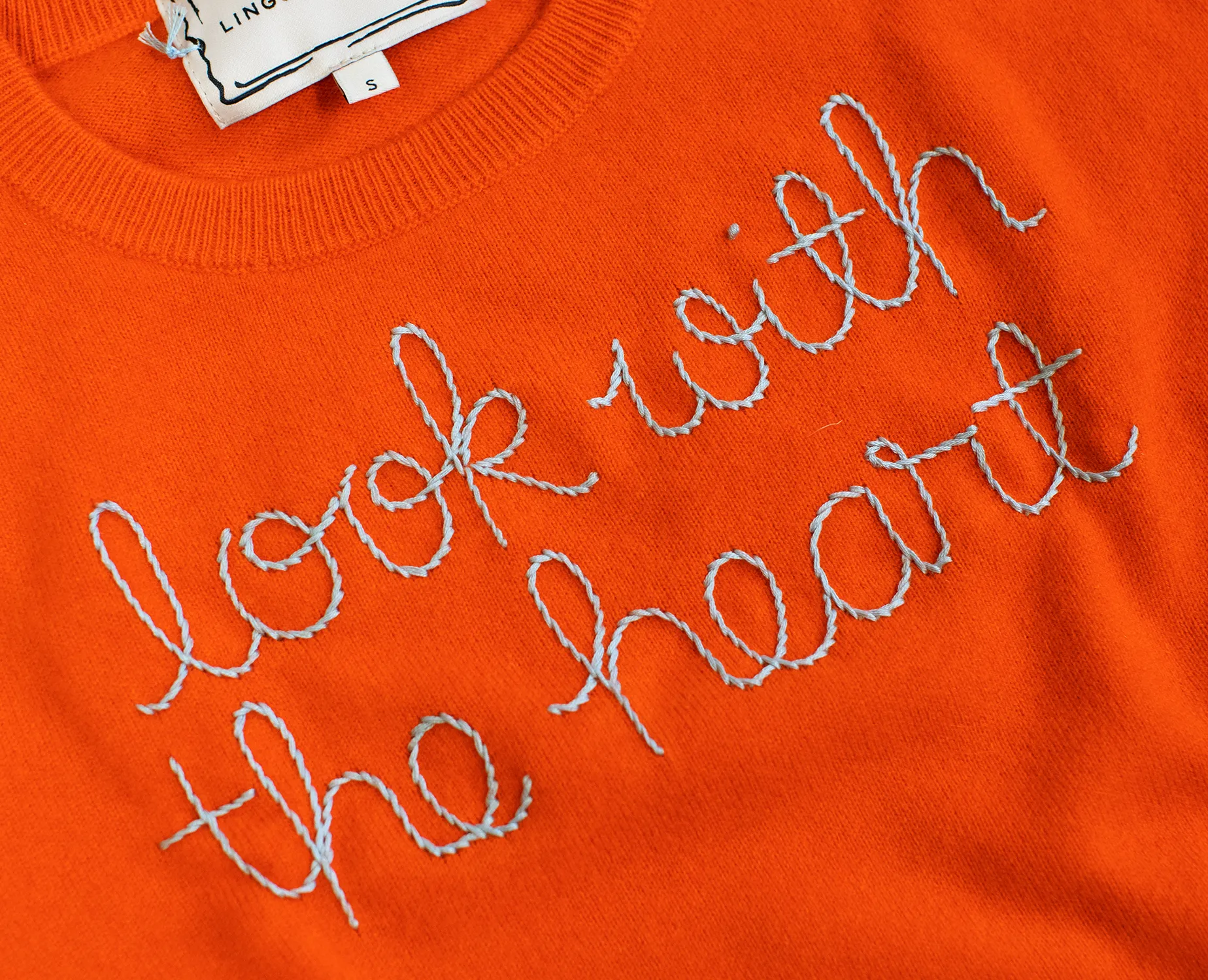 "look with the heart" Crewneck sold by Lingua Franca NYC product image thumbnail 5