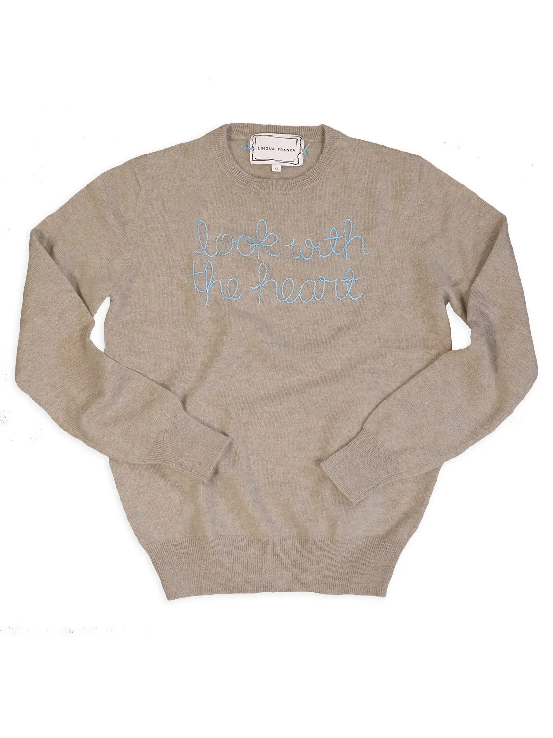 "look with the heart" Crewneck sold by Lingua Franca NYC product image thumbnail 3