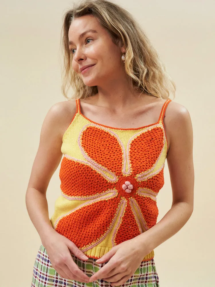 Crochet Flower Tank sold by Lingua Franca NYC