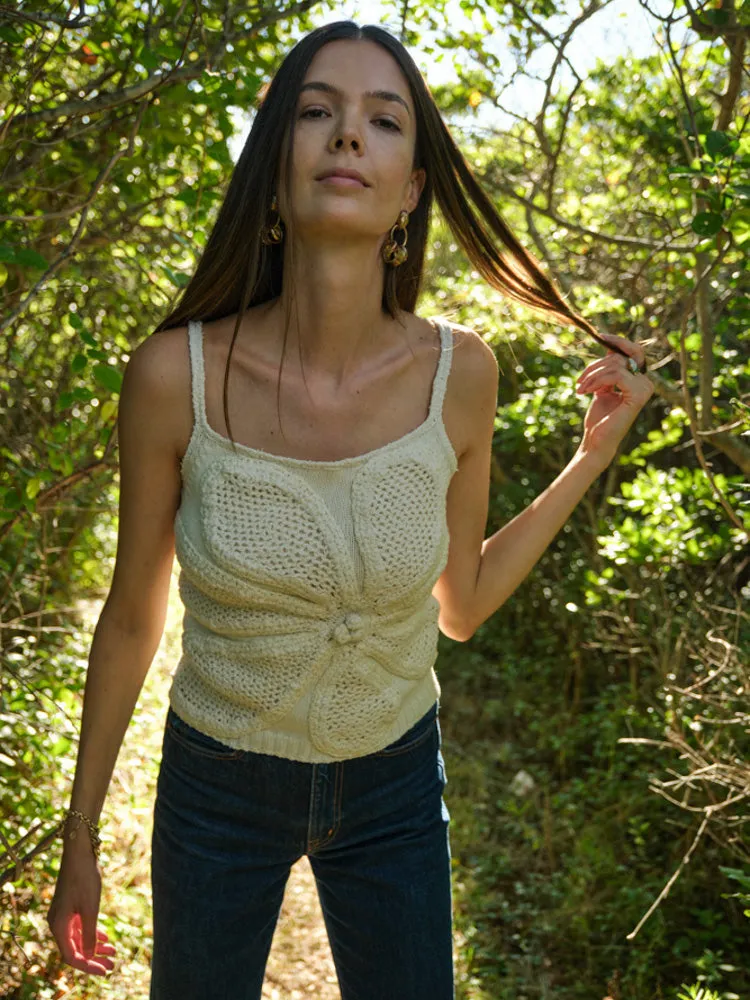 Crochet Flower Tank sold by Lingua Franca NYC product image thumbnail 2