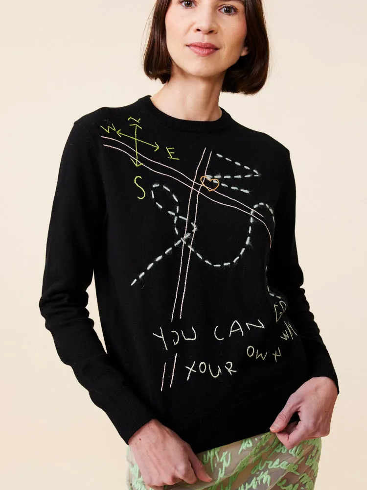 Go Your Own Way Crewneck sold by Lingua Franca NYC product image thumbnail 3