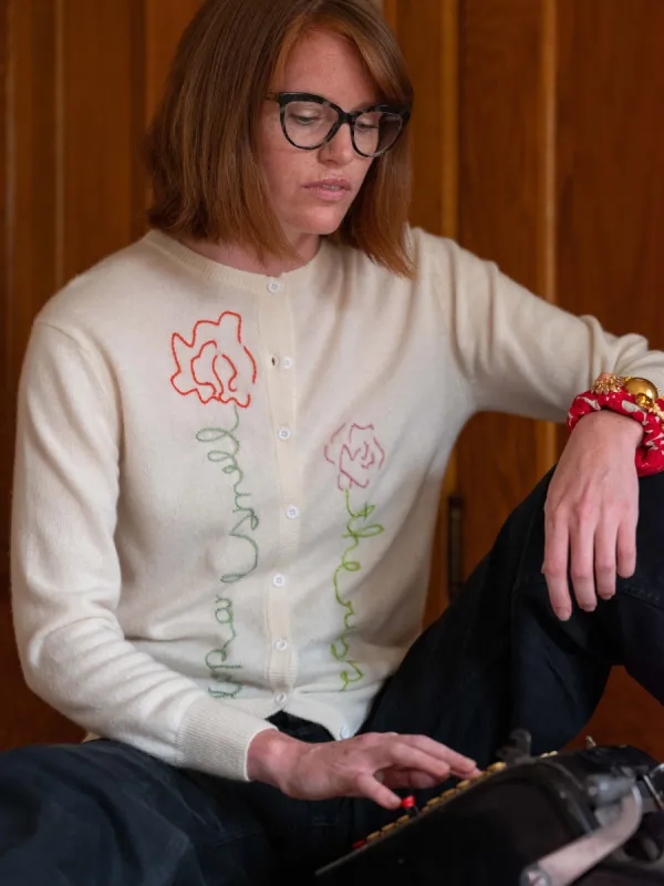 Stop and Smell the Roses Cardigan sold by Lingua Franca NYC