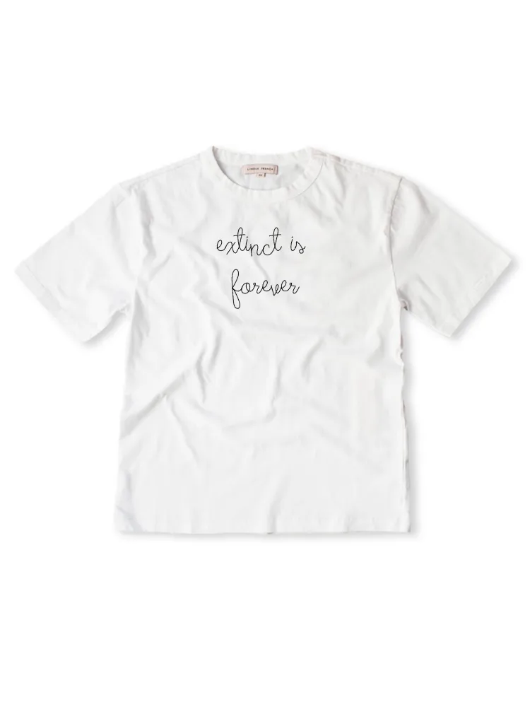 "extinct is forever" T-Shirt sold by Lingua Franca NYC product image thumbnail 2