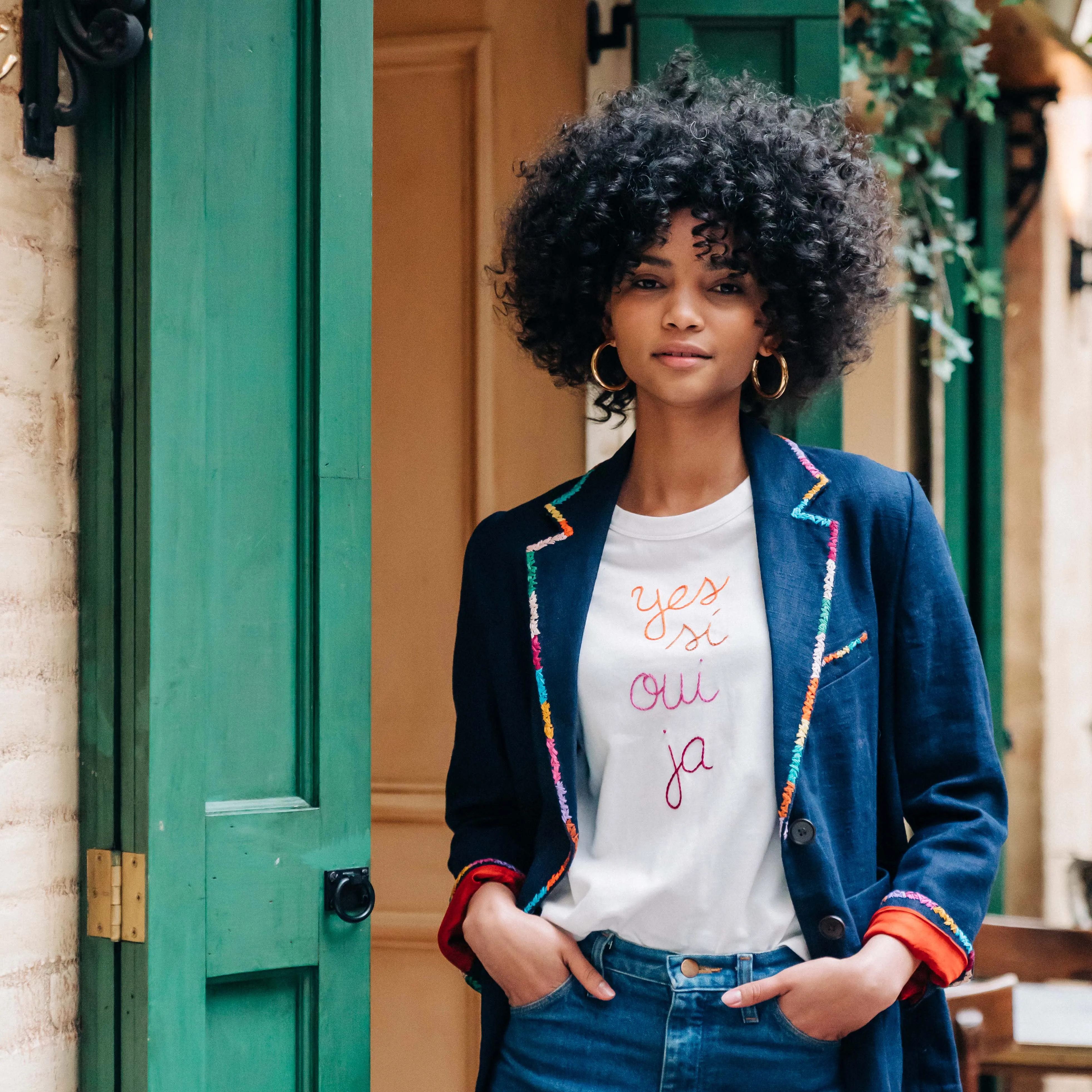 "yes, si, oui, ja" T-Shirt sold by Lingua Franca NYC product image thumbnail 4