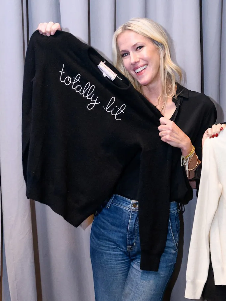 "totally lit" Crewneck sold by Lingua Franca NYC product image thumbnail 2