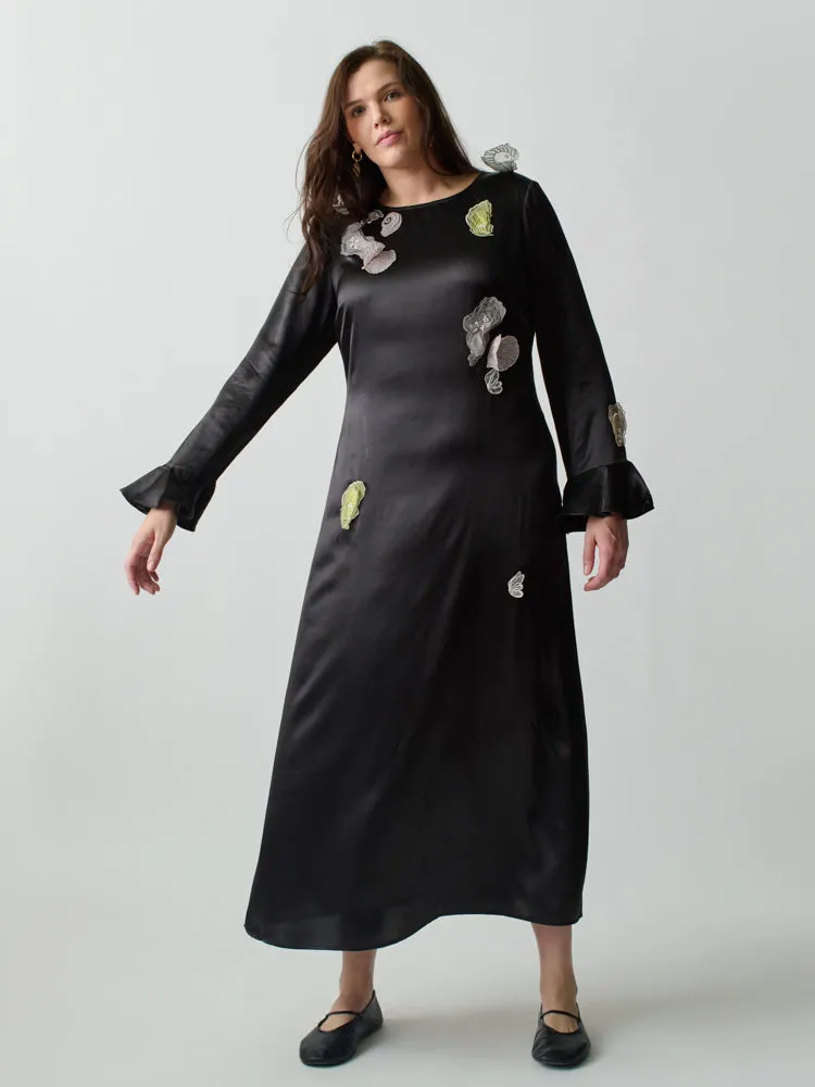 Yoko Embellished Silk Dress sold by Lingua Franca NYC product image thumbnail 4