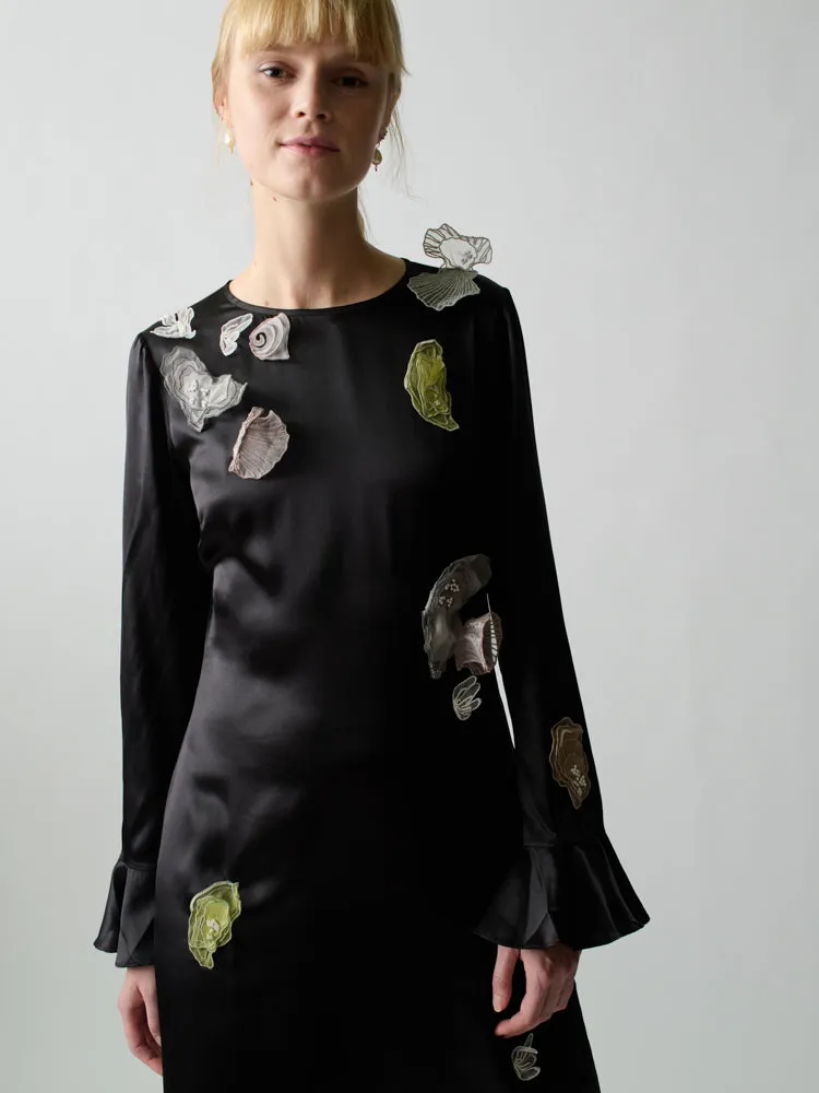 Yoko Embellished Silk Dress sold by Lingua Franca NYC