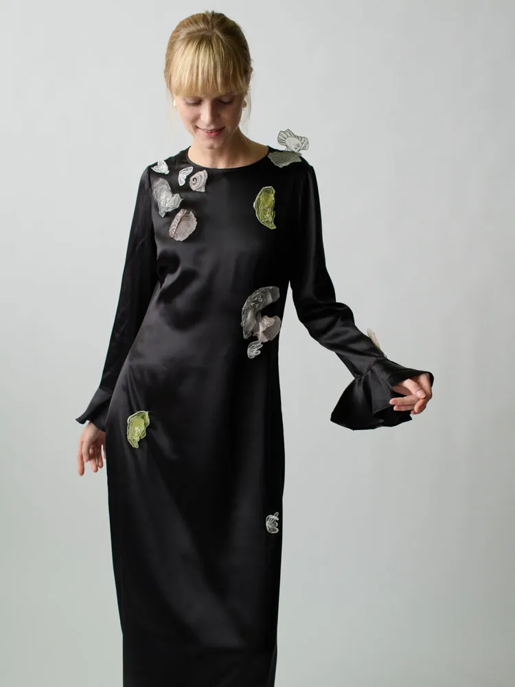 Yoko Embellished Silk Dress sold by Lingua Franca NYC product image thumbnail 2