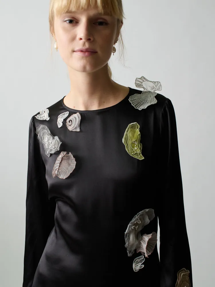 Yoko Embellished Silk Dress sold by Lingua Franca NYC product image thumbnail 3