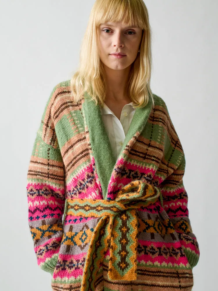 Bianca Plaid Fair Isle Robe sold by Lingua Franca NYC product image thumbnail 2