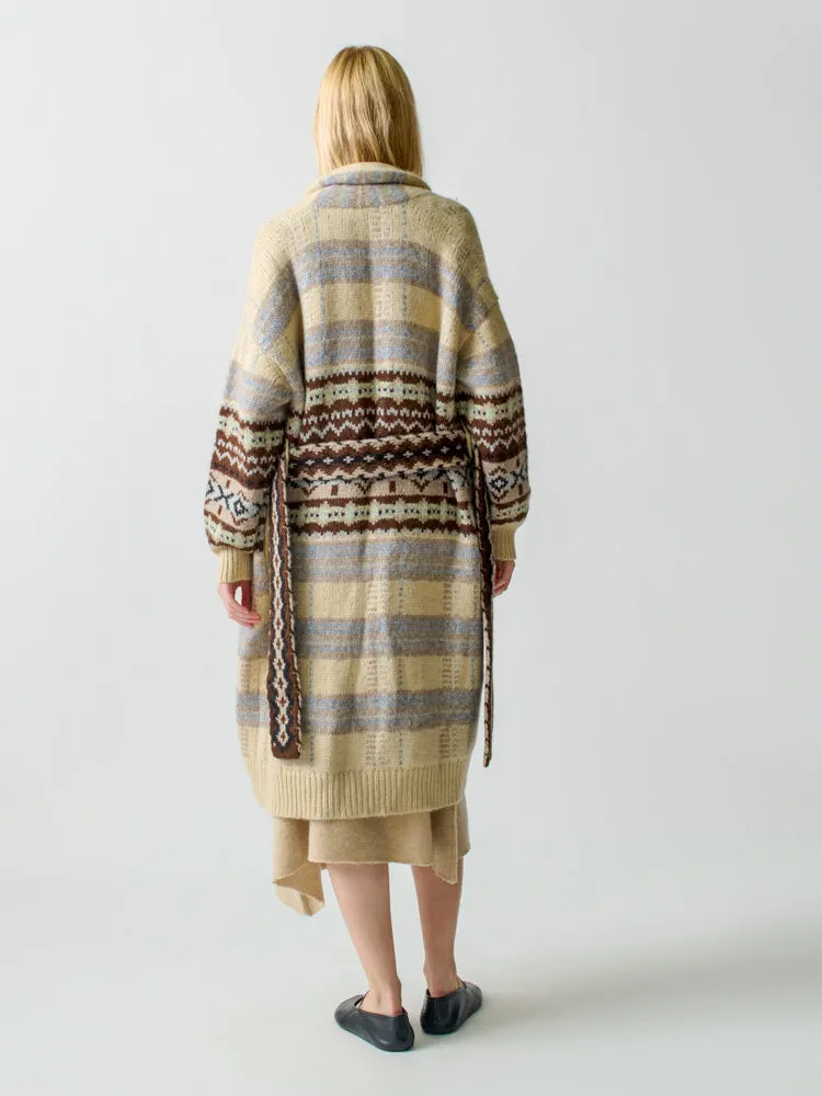 Bianca Plaid Fair Isle Robe sold by Lingua Franca NYC product image thumbnail 3
