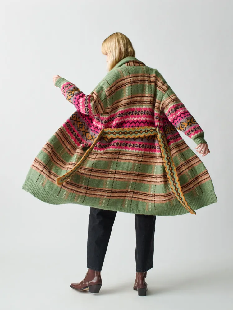 Bianca Plaid Fair Isle Robe sold by Lingua Franca NYC product image thumbnail 4