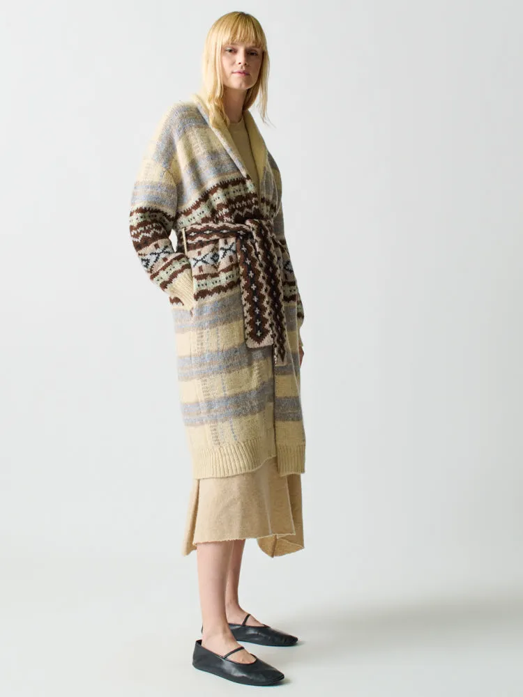 Bianca Plaid Fair Isle Robe sold by Lingua Franca NYC