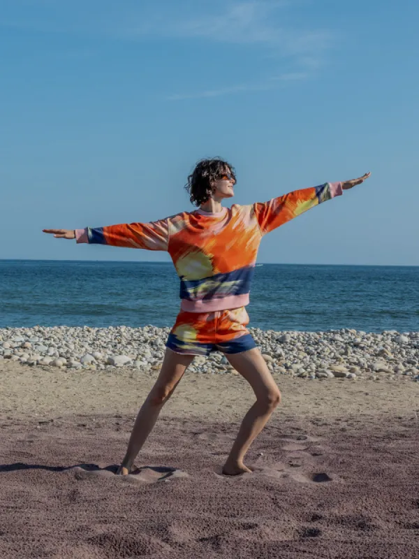 Sunset Sweatshorts made by Lingua Franca NYC