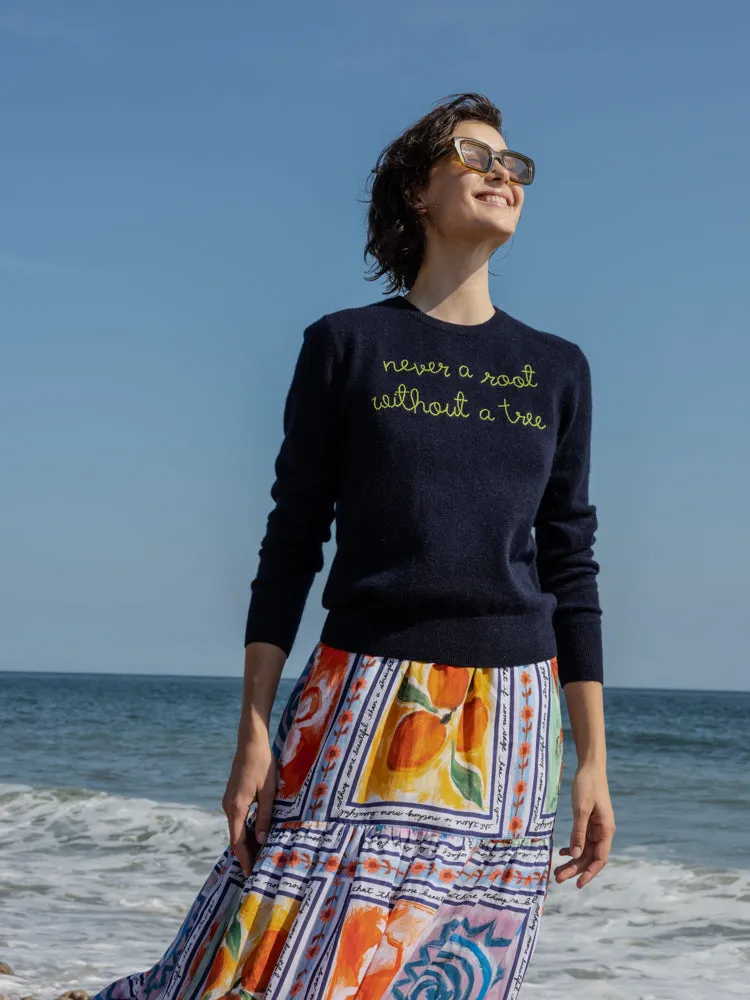 "Never A Root" Women's Crewneck sold by Lingua Franca NYC product image thumbnail 2