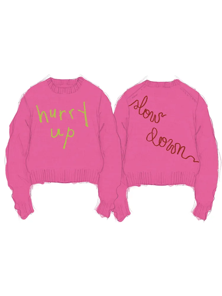 Hurry Up/Slow Down Crewneck sold by Lingua Franca NYC product image thumbnail 3